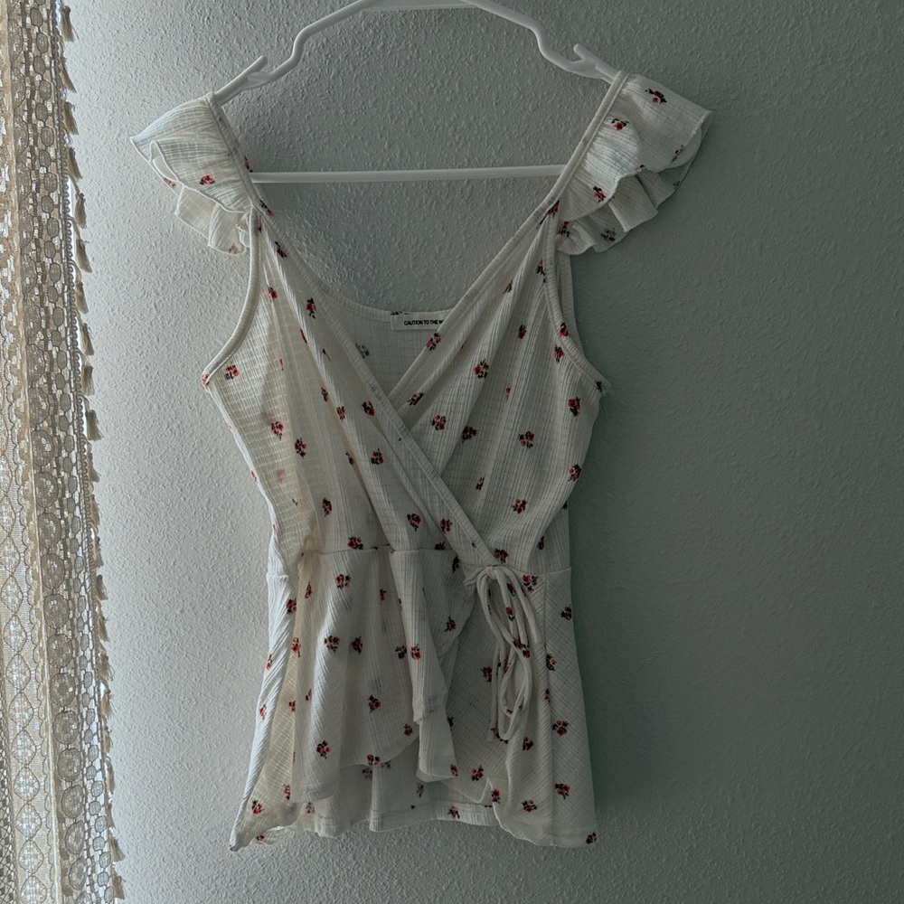 Caution To The Wind Floral Wrap Cami